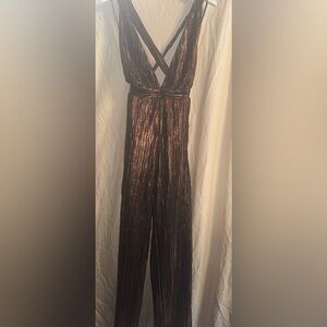 12th Tribe Metallic Bronze Jumpsuit